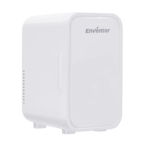Enventor Mini Frigo portable noir pour voiture et chambre, réfrigerant fruits et boissons, alimentation CA et 12V CC, 6 — Blanc