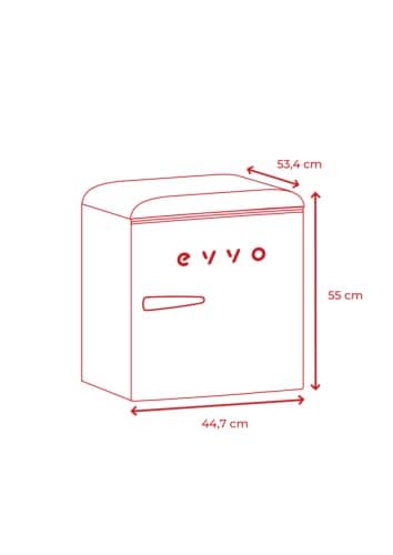 ÉVVO Mini Réfrigérateur Rétro Silencieux Économie D'énergie 45L Noir
