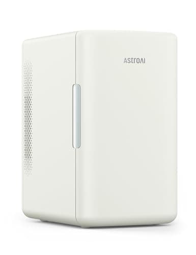 Réfrigérateur portable AstroAI Mini 6L pour voiture, 12V/220V, femme/homme, fonction chaud/froid (Gris) — Beige
