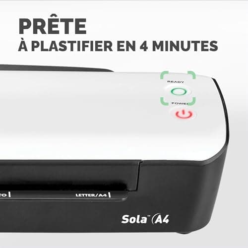 Plastifieuse Fellowes Sola A4 125 Microns Anti-Bourrage Arrêt Automatique 4 Min Chauffage 80-125 Microns Blanc 5745601