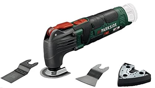 Outil Parkside multifonction 4 en 1 sciage coupe rabotage ponçage 12 V 2 Ah batterie chargeur rapide usage professionnel