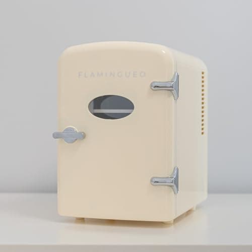 Mini Frigo Flamingueo 12V/220V, Frigo Cosmétique 4L, Idéal pour Voyageurs