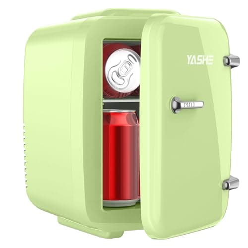 YASHE Mini Frigo de Chambre Thermoélectrique, Idéal pour Bureau et Dortoir, Rose - 4 Litres - Beauté, Nourriture, Boisso — Vert