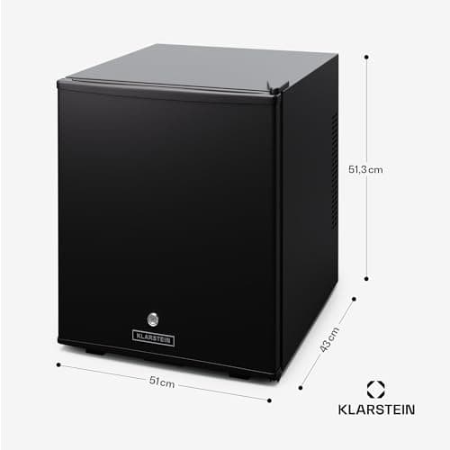 KLARSTEIN Mini Réfrigérateur 44L, Silencieux & Petit, pour Boissons & Snacks, Serrure & Clayettes Réglables