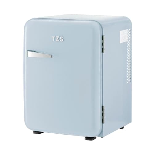 TZS First Austria - Mini Réfrigérateur Rétro Silencieux - Idéal pour Bureau et Chambre - Design Vintage avec Lumière Int — Bleu