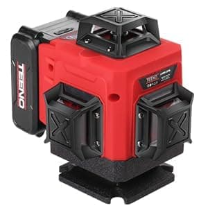 TEENO Rotatif Niveau Laser 360° x 4,4D 16 Line verte, batterie rechargeable 4800 mAh x 2 | Affichage Numérique LCD avec