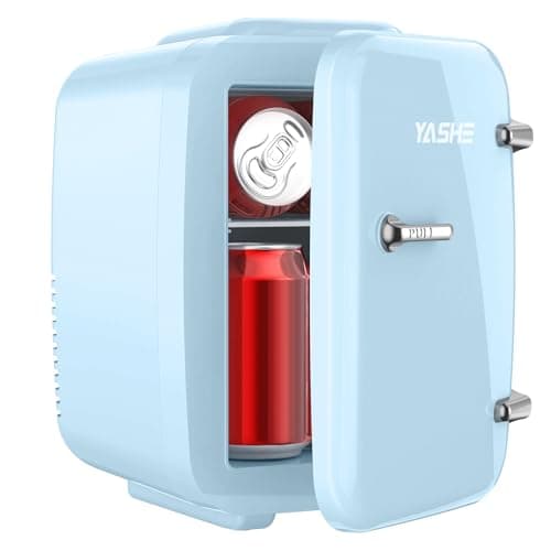 YASHE Mini Frigo de Chambre Thermoélectrique, Idéal pour Bureau et Dortoir, Rose - 4 Litres - Beauté, Nourriture, Boisso — Bleu