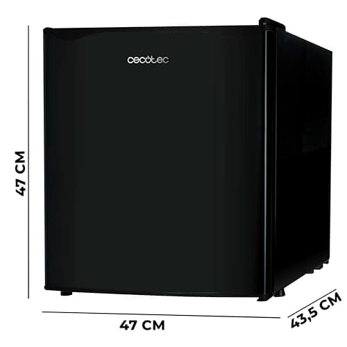 Cecotec Mini Frigo GrandCooler 20000 SilentCompress Noir | Grand Volume 46 L, Porte Reversible et Petit Congélateur | Éc