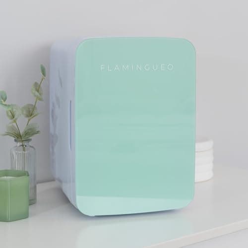 Flamingueo Mini Frigo 10L - Refrigérant de Salle pour Cosmétique et Soins de Peau, Fonction Chaud et Froid, 12V/220V