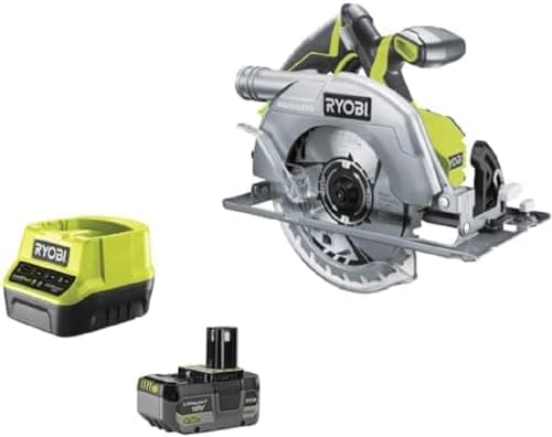 Scie circulaire sans fil RYOBI 18V ONE+ - Coupe Bois et OSB - Lame Ø150mm 18 dents - Réglage profondeur et inclinaison — Ø 184 mm Brushless - 1 x 4Ah