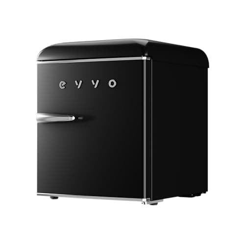 ÉVVO Mini Réfrigérateur Rétro Silencieux Économie D'énergie 45L Noir