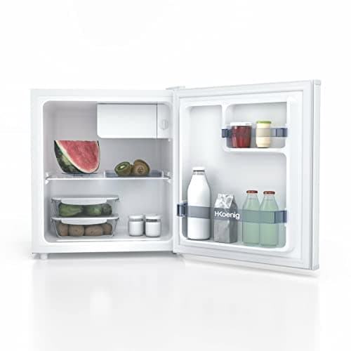 H.Koenig Mini réfrigérateur Frigo FGX480 Blanc, Compact, Silencieux pour Cabinet de Cuisine, Thermostat Réglable et Port