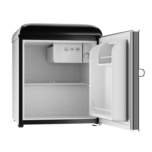 ÉVVO Mini Réfrigérateur Rétro Silencieux Économie D'énergie 45L Noir