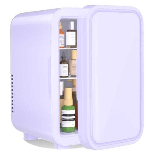YASHE Mini réfrigérateur, 6 litres/8 canettes, réfrigérateurs thermoélectriques portables, pour bureau, voiture, noir — Violet