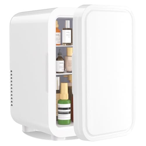YASHE Mini réfrigérateur, 6 litres/8 canettes, réfrigérateurs thermoélectriques portables, pour bureau, voiture, noir — Blanc