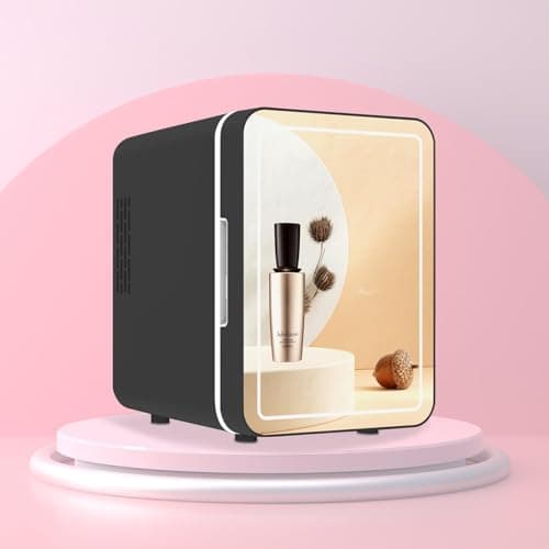 Réfrigérateur Cosmétique Olvy 4 L, Mini Frigo Portable, Petit Réfrigérateur avec Miroir LED, Soins de la Peau, Noir
