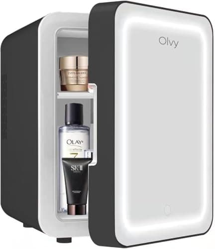 Réfrigérateur Cosmétique Olvy 4 L, Mini Frigo Portable, Petit Réfrigérateur avec Miroir LED, Soins de la Peau, Noir