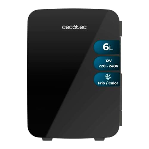 Cecotec Mini Frigo Bolero Bahamas Mint - Capacité 10L, Fonction Chaud et Froid, Température Réglable - Compatible Carava — Noir