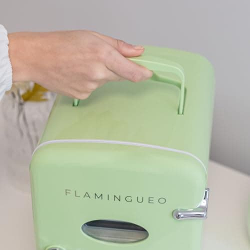 Flamingueo Mini Frigo - Petit Frigo 4L, Frigo 12V/220V, Fonction Chaud et Froid