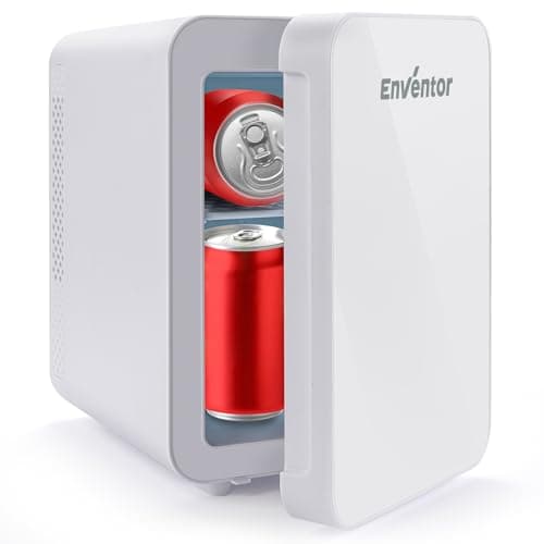 Enventor Mini Frigo Portable pour Voyage et Camping - 4 Litres - Refroidisseur et Réchauffeur - Blanc