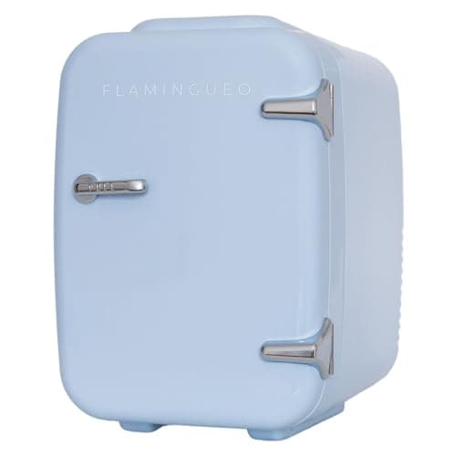 Flamingueo Mini Frigo - Petit Refrigerateur 4L, 12V/220V, Fonction Chaud et Froid
