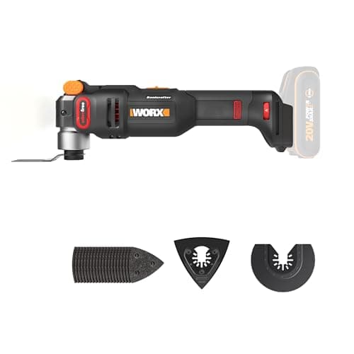 Outil oscillant WORX WX696.9 multifonctions 20V, Puissant 5000/6000 tr/min, angulaire 3,6°, changement de lame facile — 10000-20000 osc/min - sans batterie