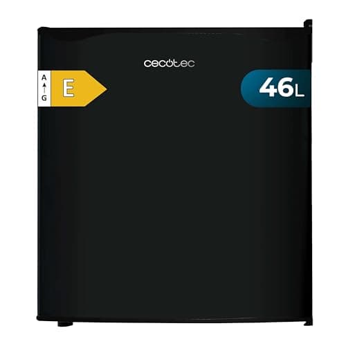 Cecotec Mini Frigo GrandCooler 20000 SilentCompress Noir | Grand Volume 46 L, Porte Reversible et Petit Congélateur | Éc