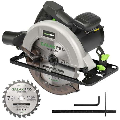 Scie Circulaire GALAX PRO 1400W 6000RPM Bois Profondeur de Coupe Max 62mm Lama 185mm