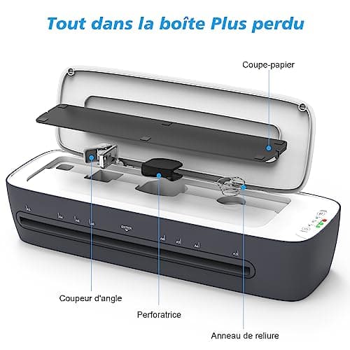 Qfun A3 Plastifieuse Machines pour Bureau École Famille avec 12 Pochettes et Fonctions 9 in 1