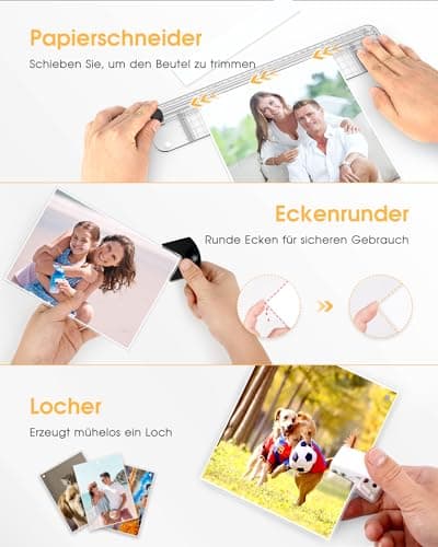 Plastifieuse A3 avec 40 Pochettes | Préchauffage Rapide en 90s | Plastifieuse Tout Format & Coupe-papier | Anti-Bourrage