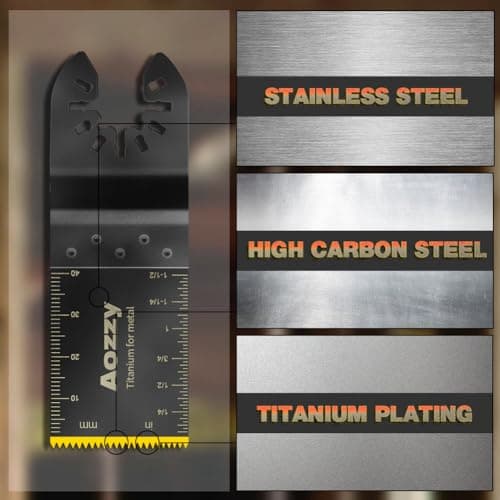 50Pièces Lames de Scie Oscillantes, Titane 5 Lames, Coffret Accessoires Outil Multifonction, lame de scie universelle po