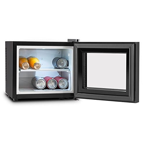 KLARSTEIN Mini Frigorifique Compact Noir pour Boissons et Fromages 10 L Classe B - Température 12-18 °C, Porte en Verre