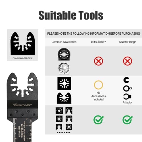Outils multifonctions diamantés Lot de 3 pour carreaux en céramique et maçonnerie, adaptateur inclus, lames de scie et o