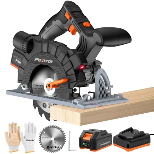 Scie circulaire sans fil 20V Black+Decker, batteries 4,0 Ah et chargeur inclus, guide laser, lame 150mm, coupe max 50mm