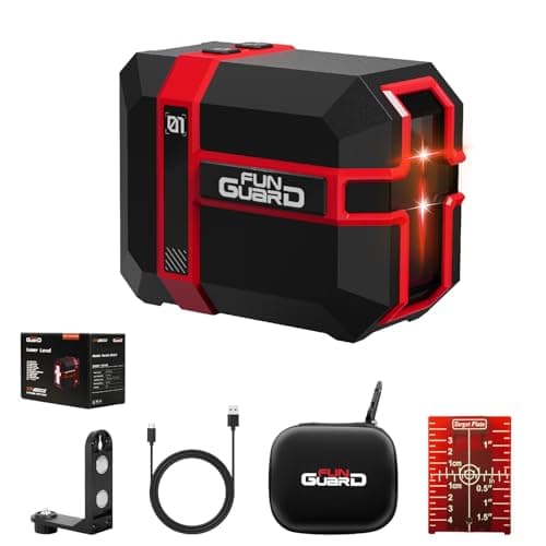 Niveau laser 360 autonivelant Vert DIY USB Chargement 50M Mode ImpulsionIP54 pour les chantiers — Rouge