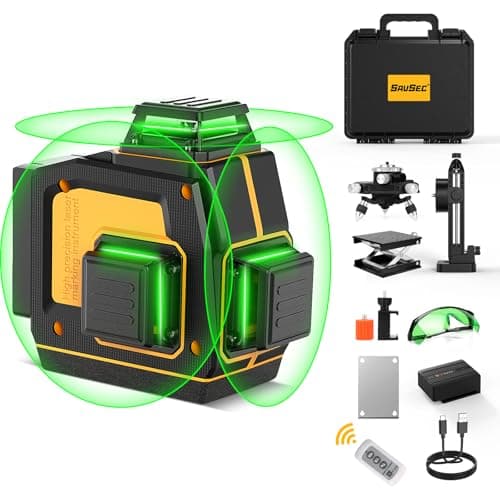 SAVSEC Laser Niveau 360° SAVSEC Laser Chantier 4D 16 Lignes Laser, Luminosité Réglable, Télécommande, Batterie Rechargea — 3x360° Niveau Laser