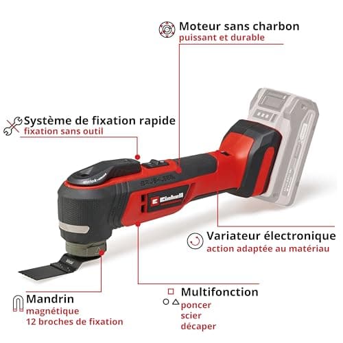 Einhell Professional Outil multifonction sans fil TP-MG 18 Li BL-Solo Power X-Change pour professionnels en chantier éle