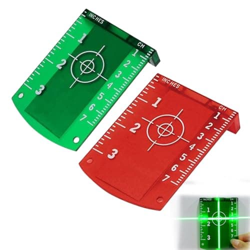 Cible Laser Magnétique 2 Pièces, Niveau Laser Et Outils De Mesure, Lignes Croisées, Pour Alignement Et Mesure (Vert et R