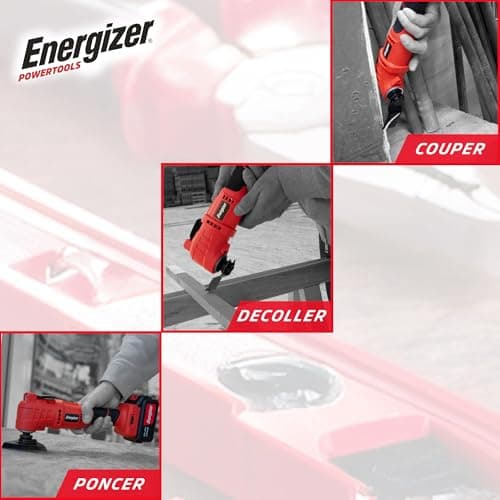 ENERGIZER Outil Multifonction Sans Fil 6 Vitesses Soft Grip Grattage Sablage Façonnage 7000-19000 O/min Accès Inclus Bat