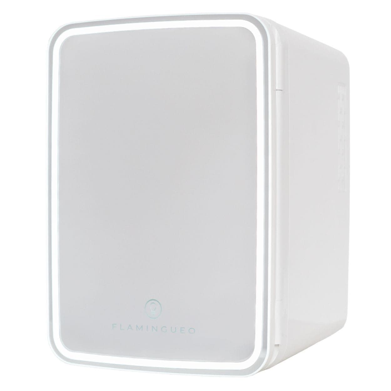Flamingueo Mini Frigo 10L pour Cosmétique et Soins de la Peau - Portatif avec Miroir et LED - Fonction Chaud et Froid -