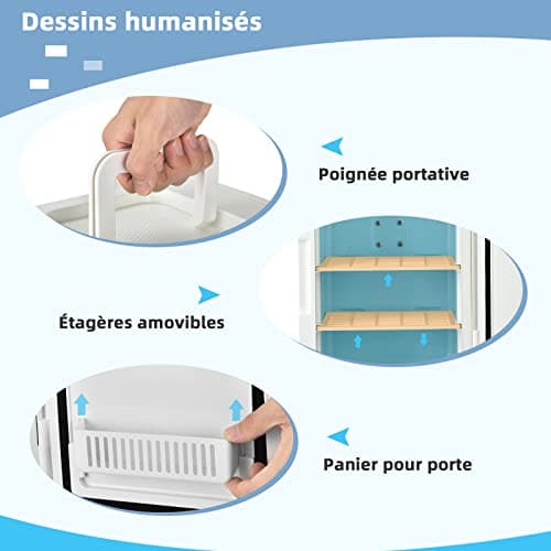 RELAX4LIFE Mini Réfrigérateur Voiture 12V 220V Chaud et Froid pour Cosmétiques et Aliments