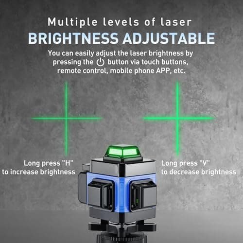 Laser Chantier Autonivelant 4d 16 Lignes Niveau Laser 360° Mode Impulsion Étanchéité IP54 pour Construction Télécommande