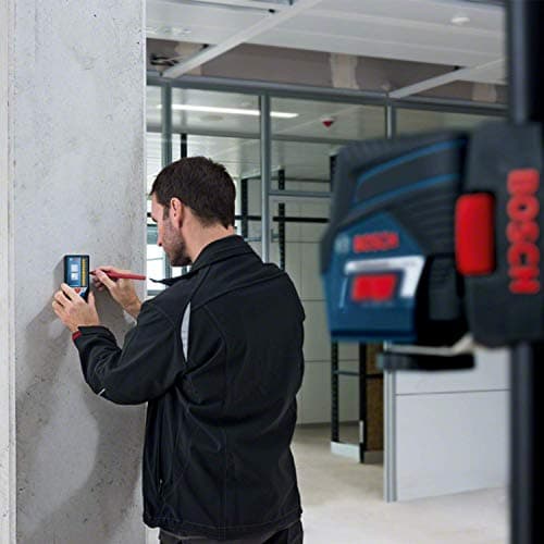 Bosch Professional Cellule de Réception LR 7 Bleu Faisceau Rouge et Vert Portée 5-50 m Piles 1,5 V AAA Housse de Protect