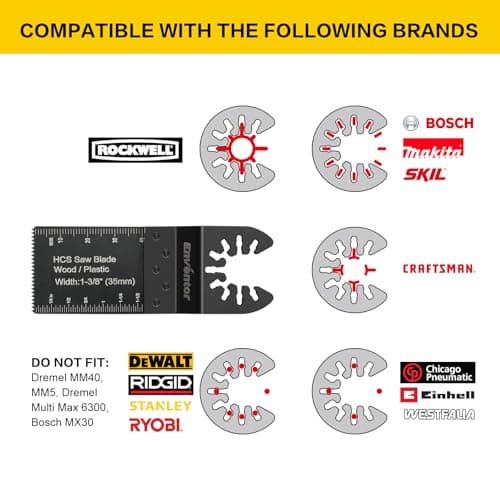 Enventor 67Pcs Lame Scie Oscillante, Kit de Lame Outil Multifonction pour Bois et Plastique, Professionnels et Enthusias