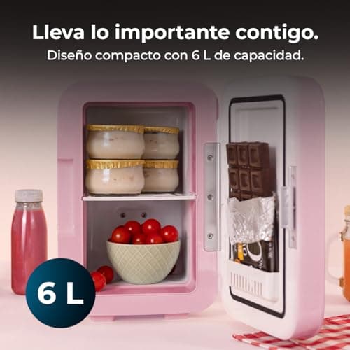 Cecotec Mini Frigo Bolero MiniColing 6L Bahamas Pink Fonction Chaud et Froid Température Réglable