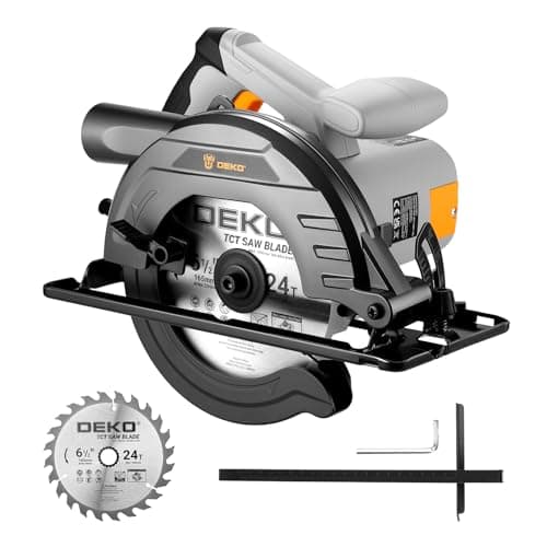 DEKOPRO Circulaire 1200W Scie Électrique Haute Performance pour Bois et PVC avec Lame 165 mm et CoupeDétaillée (90° et 4