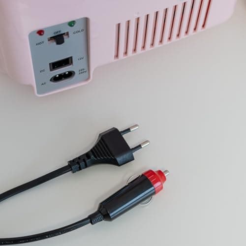 Flamingueo Mini Frigo 10L - Petit Frigo avec Miroir et LED, 12V/220V, Frigo de Chambre Fonction Chaud et Froid