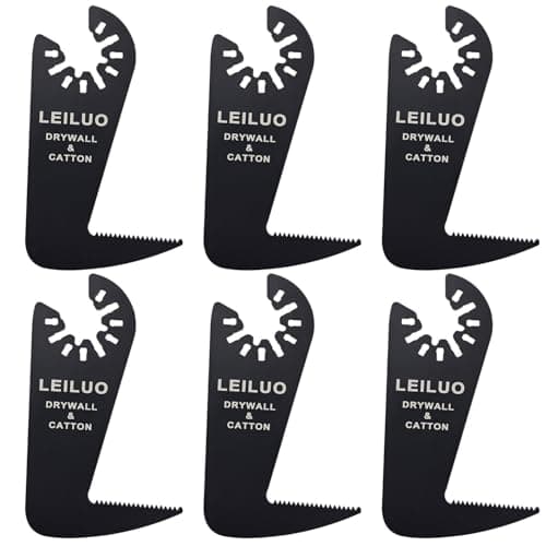 Leiluo lame oscillante en titane Dewalt Makita Ryobi 5 pièces pour outils multifonctions durcis métal bois — 6Pcs Plâtre