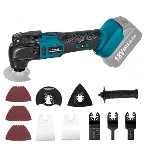 Outil Multifonction Makk-ita 18V Batterie Scie Oscillante 6 Vitesses Réglables (Sans Batterie)