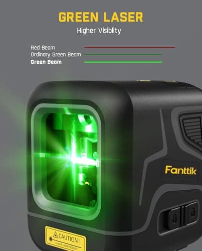 Fanttik D2 Niveau laser Autonivelant Noir - Laser à Lignes Vert 30m | Batterie Rechargeable USB-C | Support Magnétique 3